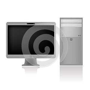 Vector simple desktop computer