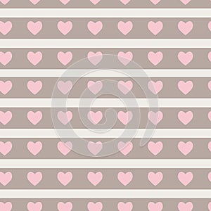 Vector simple hearts seamless pattern. Trendy Scandinavian style background.