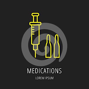 Vector Simple Logo Template Medications