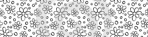 Vector simple primitive floral seamless pattern. Cute endless print with flowers drawn by hand. Sketch, doodle, scribble