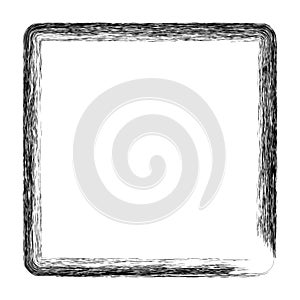 vector simple square frame from black crayon, at white background