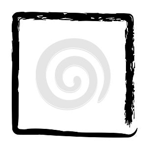 vector simple square frame from black crayon, at white background