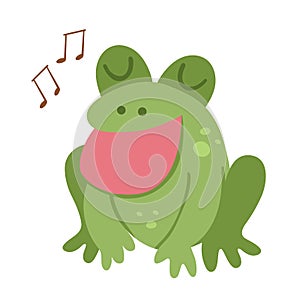 Vector singing frog.