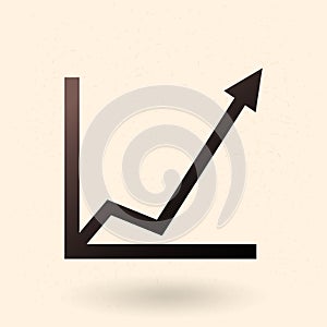 Vector Single Analitic Icon - Increasing Graph