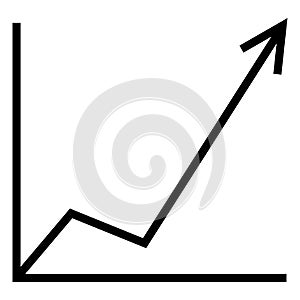 Vector Single Analitic Icon - Increasing Graph