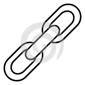 Vector Single Basic Link Icon - Chain with 3 units