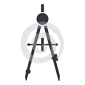 Vector Single Black Silhouette Icon - Drawing Compass