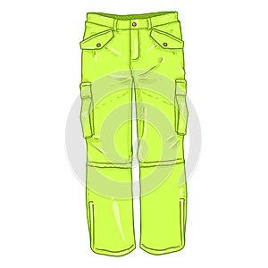 Vector Single Cartoon Illustration - Light Green Winter Hiking Trousers