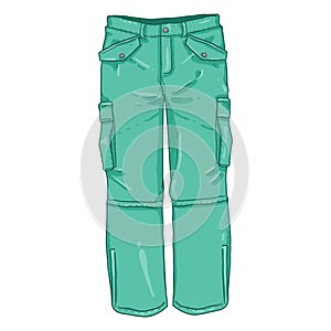 Vector Single Cartoon Illustration -Turquoise Winter Hiking Trousers