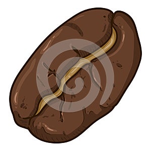 Vector Single Coffee Bean Cartoon Illustration
