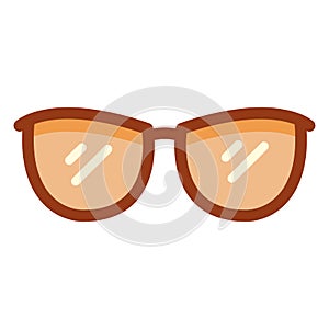 Vector Single Color Flat Icon - Pair of Brown Horn-rimmed Spactecles photo