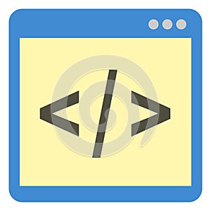 Vector Single Icon - Programming Source Code