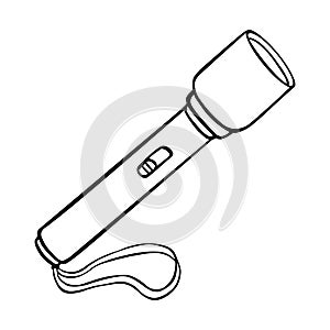 Vector Single Line Art Flashlight