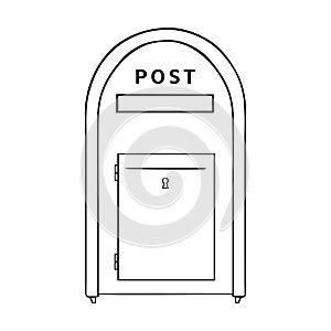 Vector Single Line Art Street Postbox.