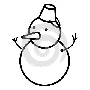 Vector Single Outline Icon - Snowman