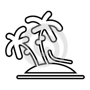 Vector single palm tree silhouette icon isolated