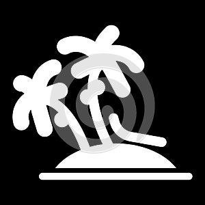 Vector single palm tree silhouette icon isolated