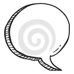 Vector Single Sketch Comics Speech Bubble. Comix Balloon photo