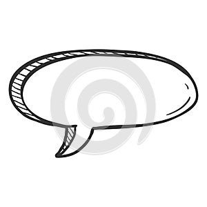 Vector Single Sketch Comics Speech Bubble. Comix Balloon