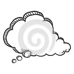 Vector Single Sketch Comics Speech Bubble. Comix Balloon