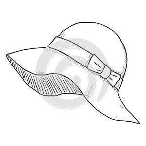 Vector Single Sketch Elegance Women Hat