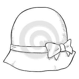 Vector Single Sketch Elegance Women Hat