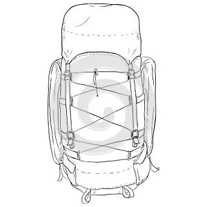 Vector Single Sketch Hiking Backpack.