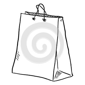 Vector Single Sketch Shopping Bag