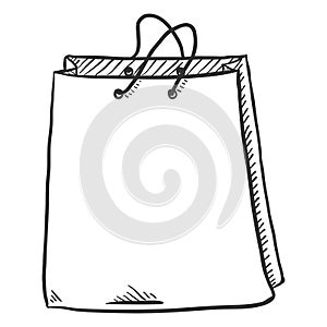 Vector Single Sketch Shopping Bag