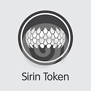 Sirin Token Digital Currency. Vector SRN Colored Logo.