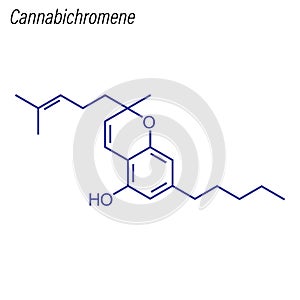 Vector Skeletal formula of Cannabichromene. Drug chemical molecule