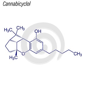 Vector Skeletal formula of Cannabicyclol. Drug chemical molecule