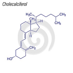 Vector Skeletal formula of Cholecalciferol. Drug chemical molecu