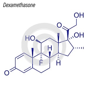 Vector Skeletal formula of Dexamethasone. Drug chemical molecule