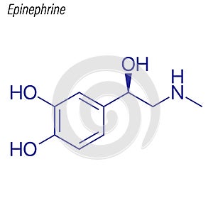 Vector Skeletal formula of Epinephrine. Drug chemical molecule