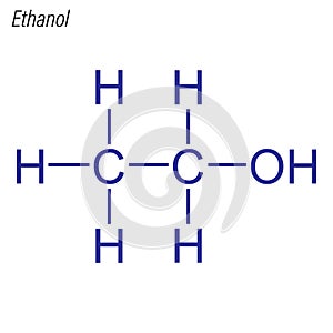 Vector Skeletal formula of Ethanol. Antimicrobial chemical molec