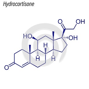 Vector Skeletal formula of Hydrocortisone. Drug chemical molecul