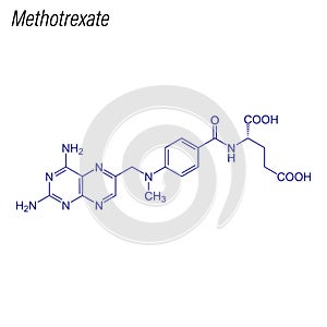 Vector Skeletal formula of Methotrexate. Drug chemical molecule