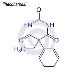 Vector Skeletal formula of Phenobarbital. Drug chemical molecule