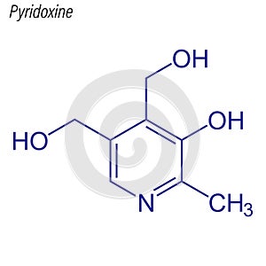 Vector Skeletal formula of Pyridoxine. Drug chemical molecule