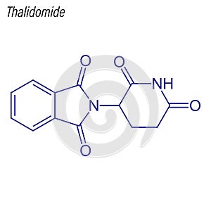 Vector Skeletal formula of Thalidomide. Drug chemical molecule