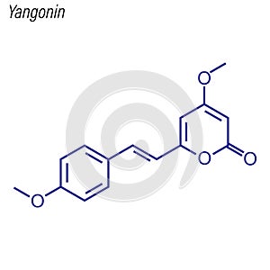 Vector Skeletal formula of Yangonin. Drug chemical molecule