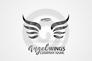 Vector sketch of angel wings logo