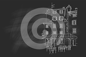 Vector sketch of architecture of Rovinj, Croatia.