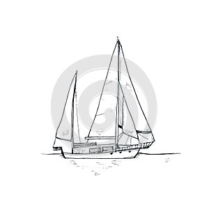 Vector sketch boat