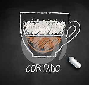 Vector sketch of Cortado coffee