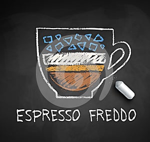 Vector sketch of Espresso Freddo coffee photo