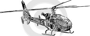 Flying helicopter