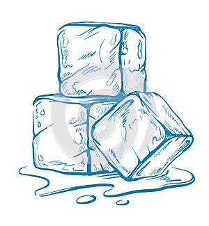 Vector sketch of ice cubes