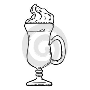 Vector Sketch Illustration - Glass of Irish Cream